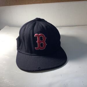 VINTAGE MLB 90s BOSTON RED SOX New Era Youth Fitted 6 3/8 Black Hat 59 Fifty